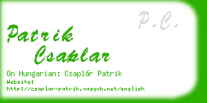 patrik csaplar business card