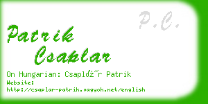 patrik csaplar business card